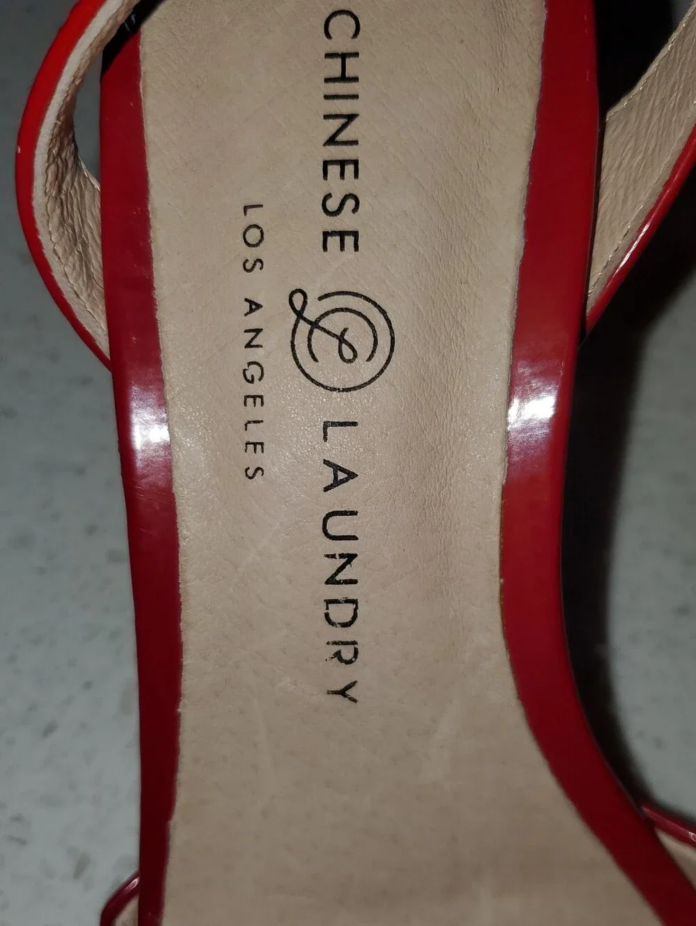 Chinese Laundry Glossy Red Crisscross Ankle-Strap Heels